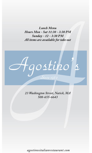 Front cover of take out lunch menu