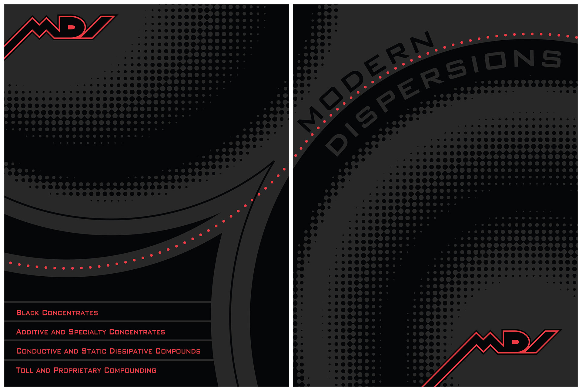 Presentation folder shown flat with both front and back visible