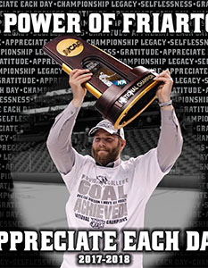 Front cover of annual athletics report from 2018 featuring Providence College athletes