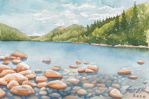 painting of a landscape from Acadia National Park in Maine