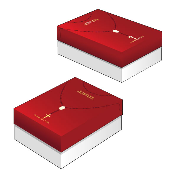 illustration of jewelry box featuring rosary prayer beads