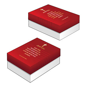 illustration of jewelry box featuring Christian cross and blessing message