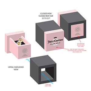 illustration of jewelry box featuring juicy couture logo