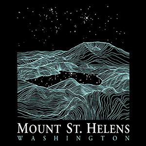 Screen print design featuring Mount Saint Helens Volcano