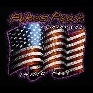 Screen print design featuring an illustration of an American flag