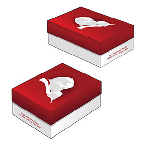 Illustration of jewelry box featuring Pope John Paul praying