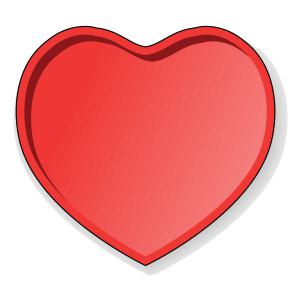 Jewelry box with hinged lid in the shape of a heart
